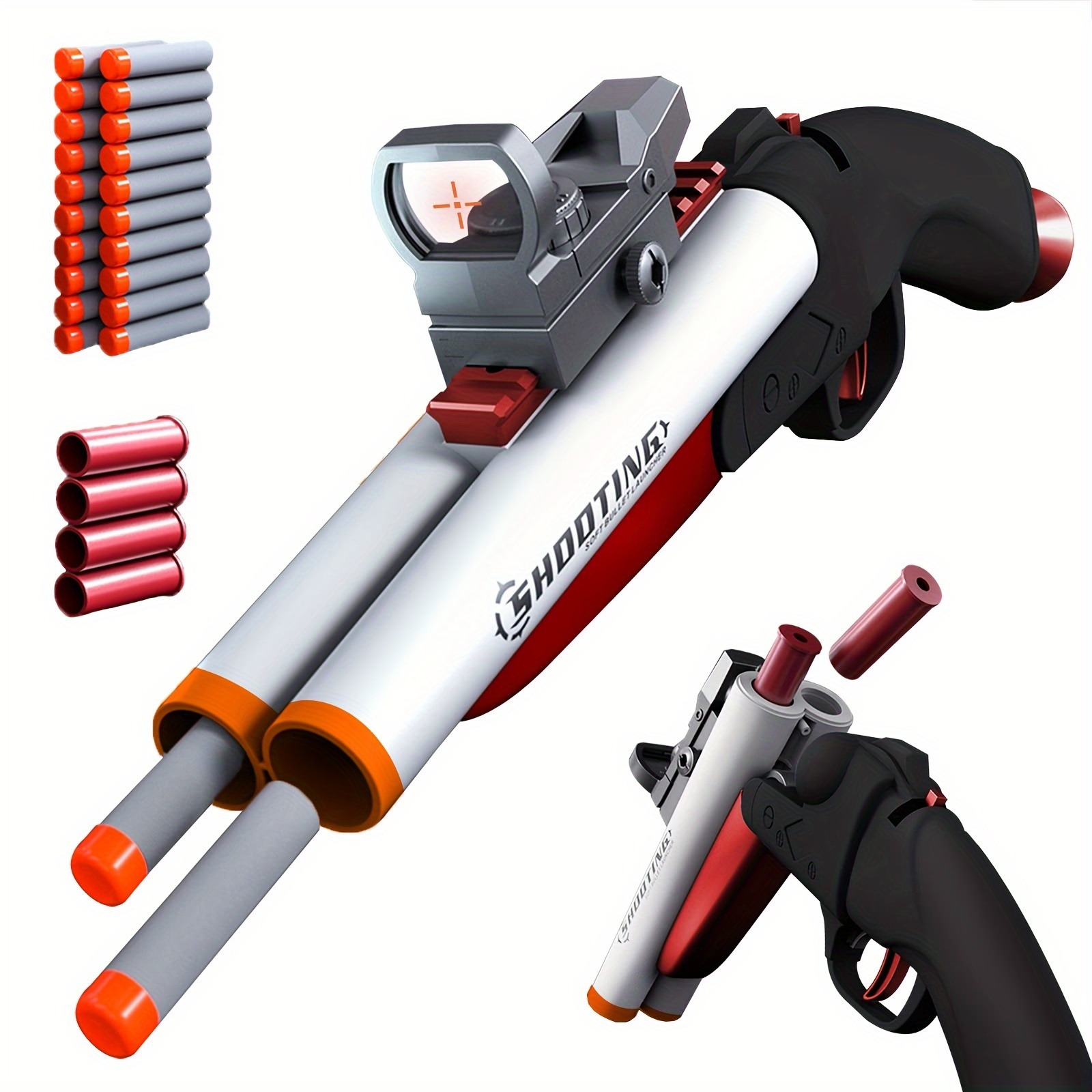 Foam Dart Gun - Soft Bullet Toy Gun，Double Barrel Toy
