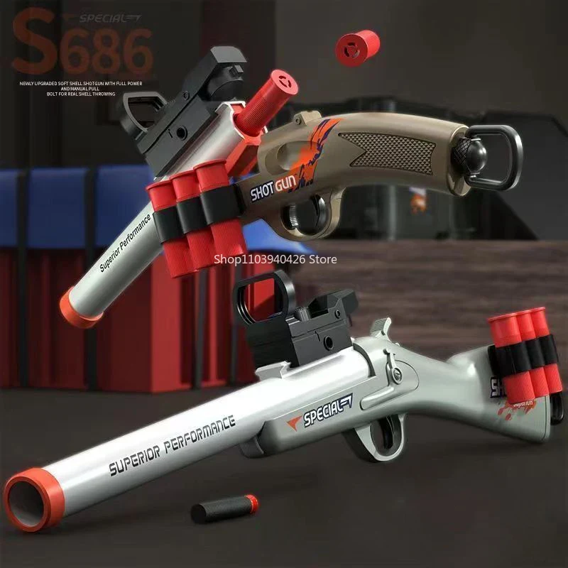 Foam Dart Gun - S686 Throwing Shell Shotgun Toy Gun