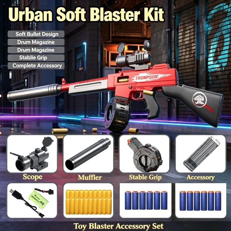 Foam Dart Gun - Electric Shell Ejecting Soft Bullet Toy