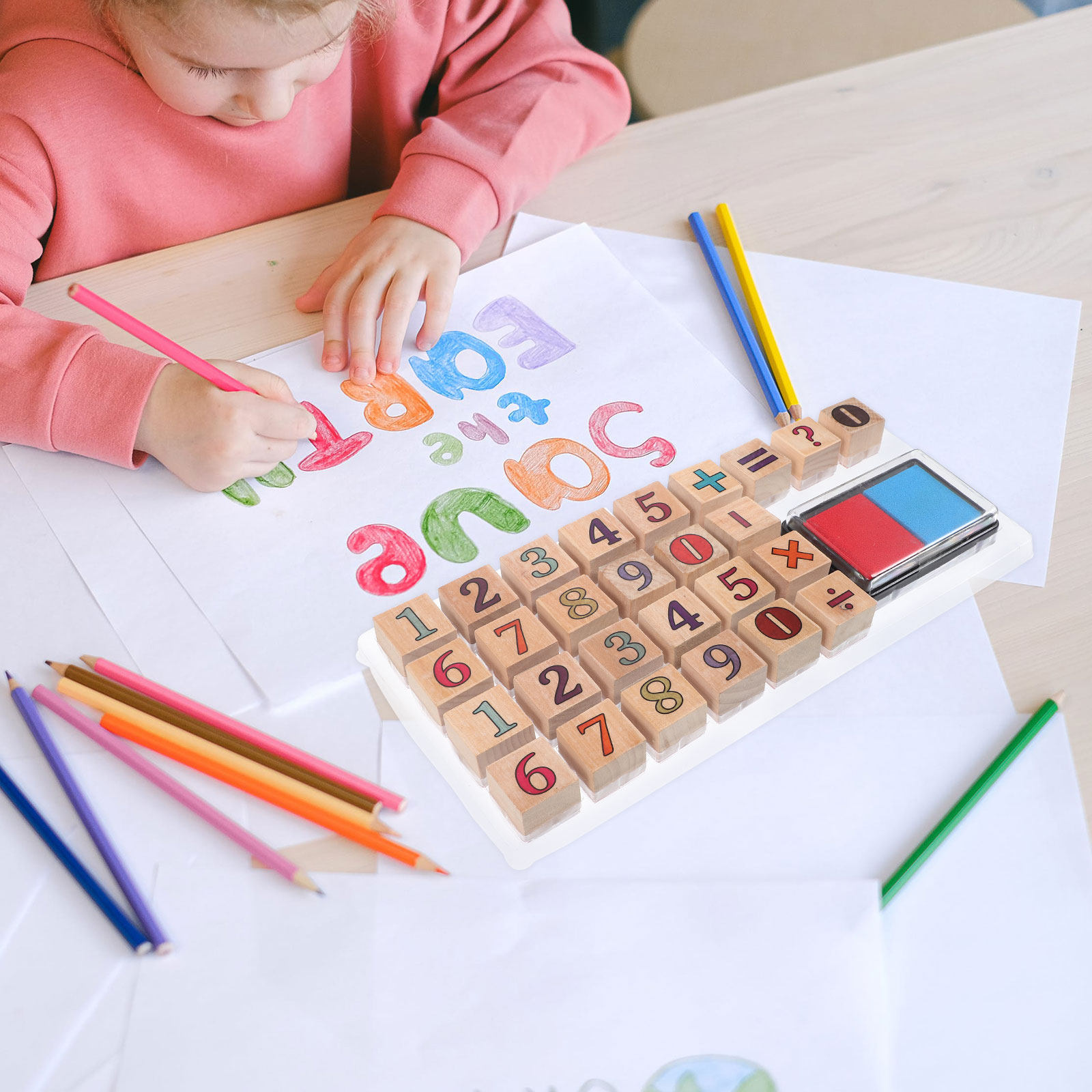 1Set Wooden Number Stampers Cr - Kid Toys And Craft recension och pris
