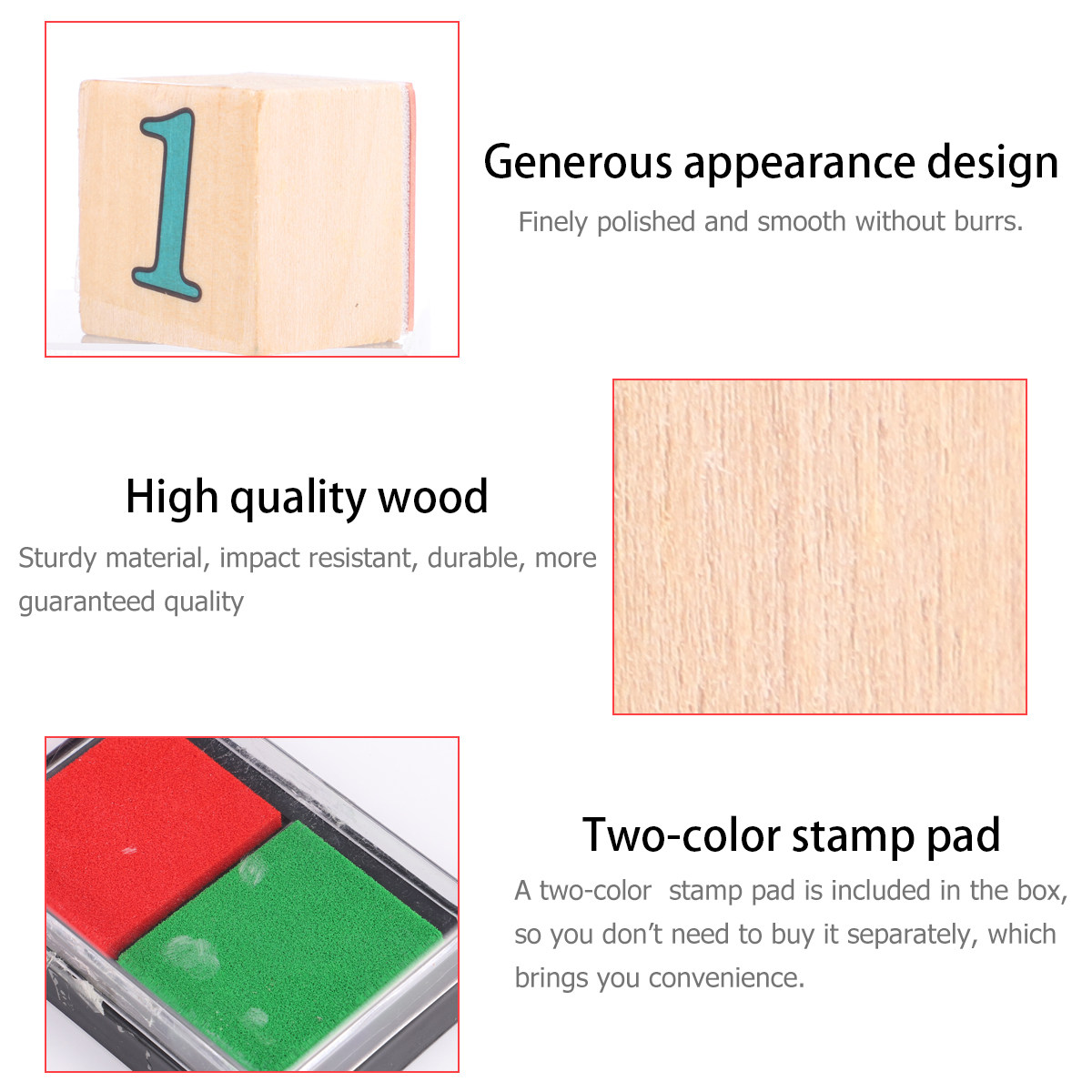 1Set Wooden Number Stampers Cr - Kid Toys And Craft recension och pris