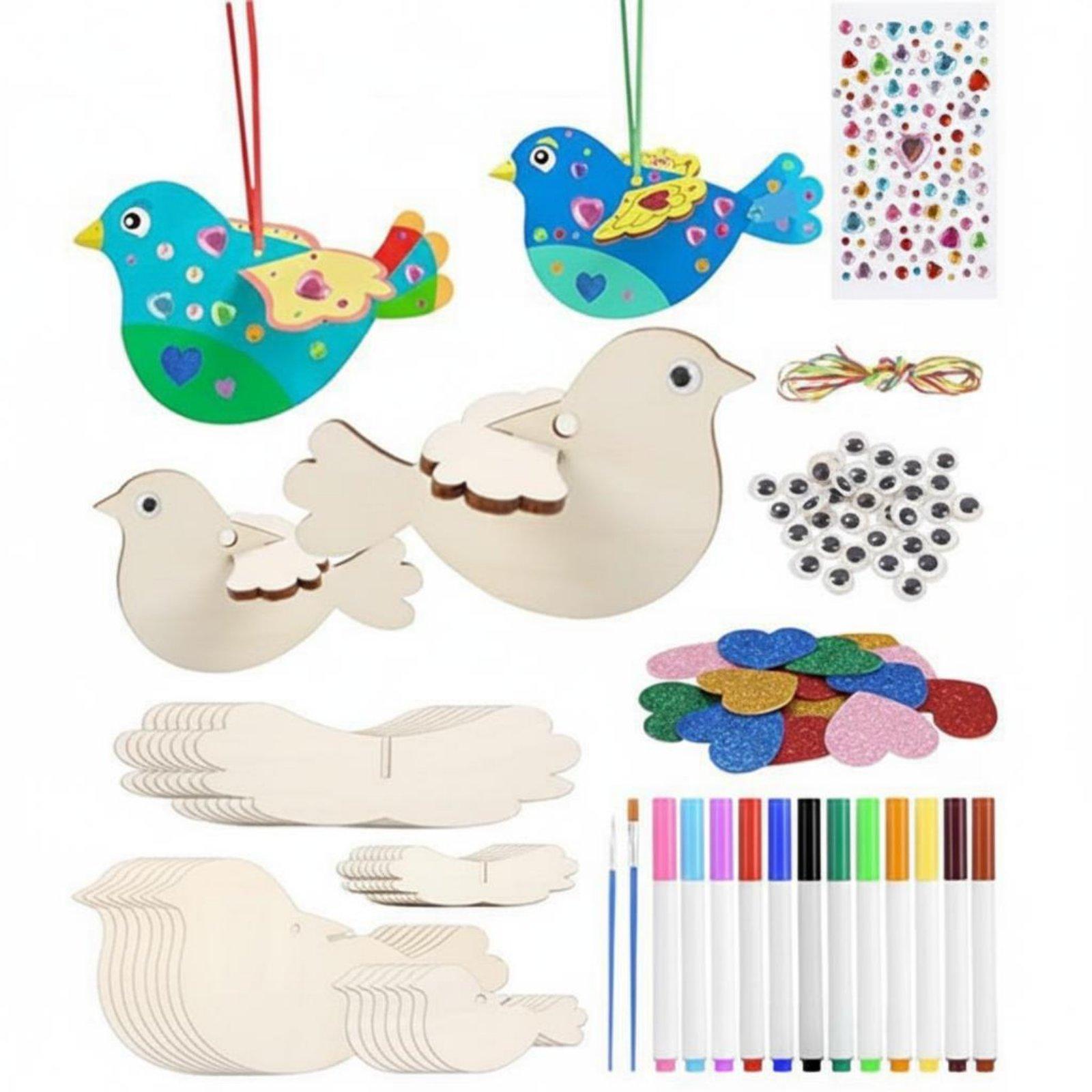 8 Pieces 3D Wooden Bird Craft  - Kid Toys And Craft recension och pris