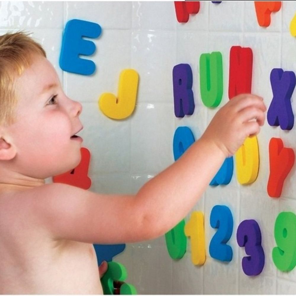 36 pcs Sticker Game Swimming P - Bath Letter Number Foam recension och pris