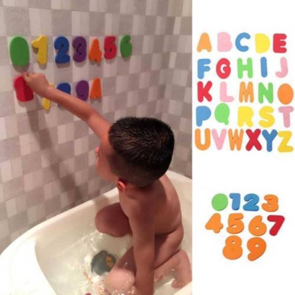36 pcs Sticker Game Swimming P - Bath Letter Number Foam recension och pris
