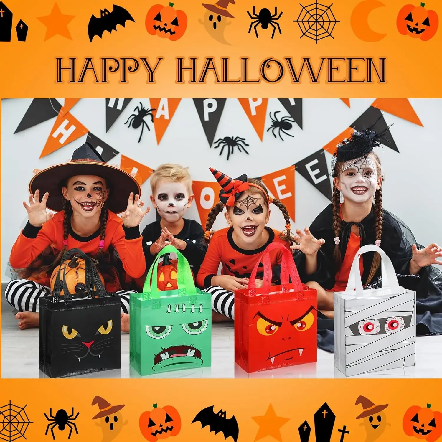 Halloween Non-Woven Bags Pumpk - Kids Toys Packaging recension och pris
