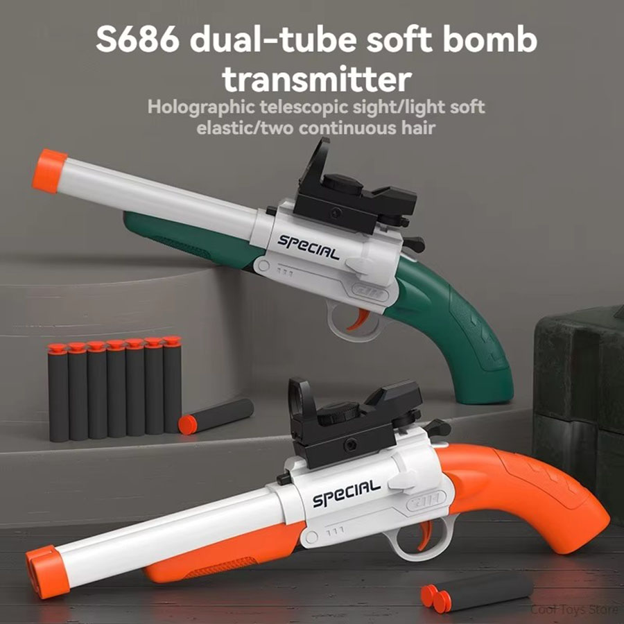 Double Barreled Toy Gun S686 R - Foam Dart Gun recension och pris