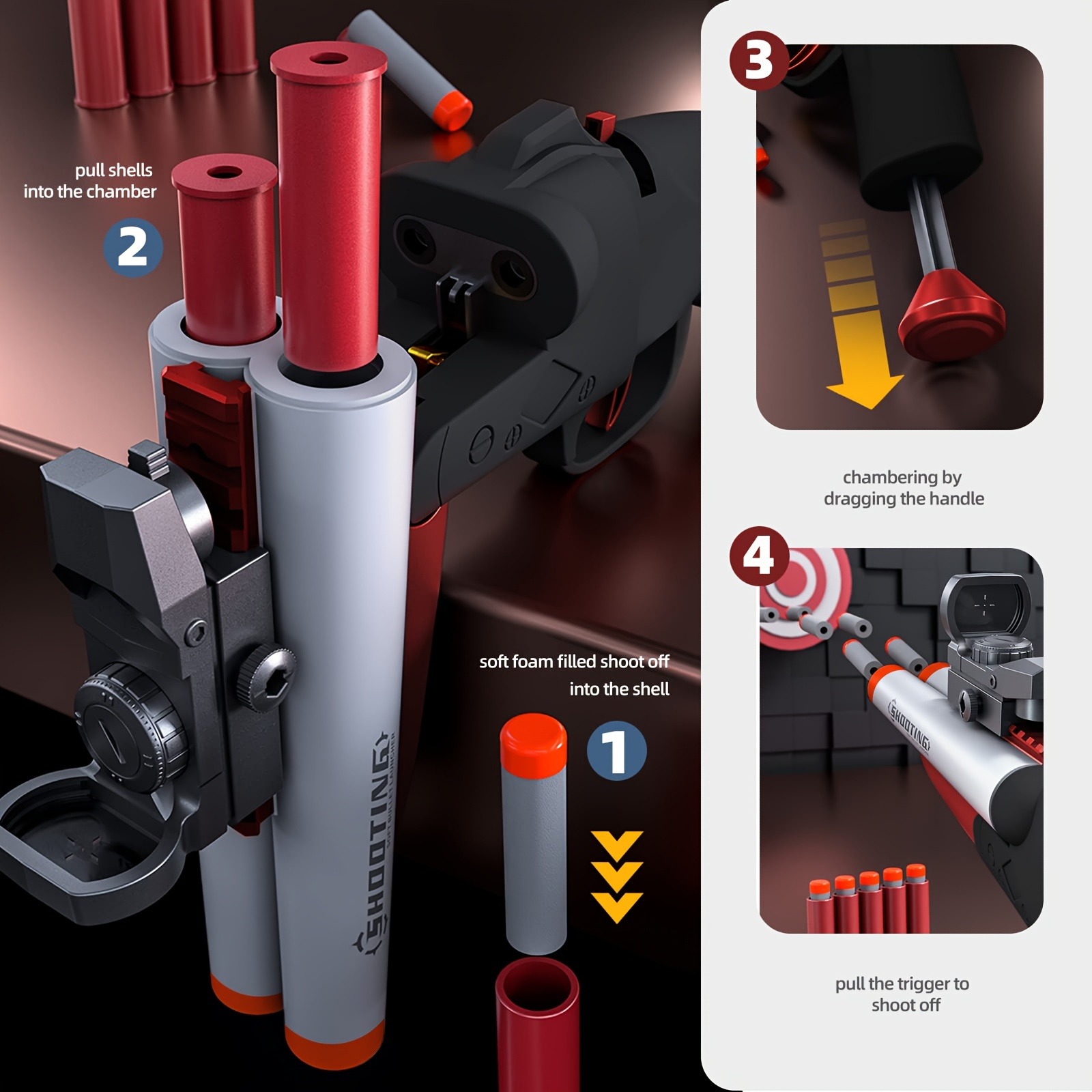 Soft Bullet Toy Gun，Double Bar - Foam Dart Gun recension och pris