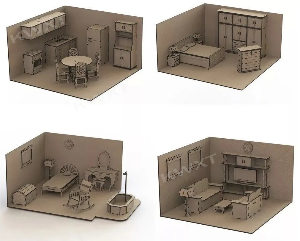 10 kid Doll House Funiture Puz - Kids Toys Vector recension och pris